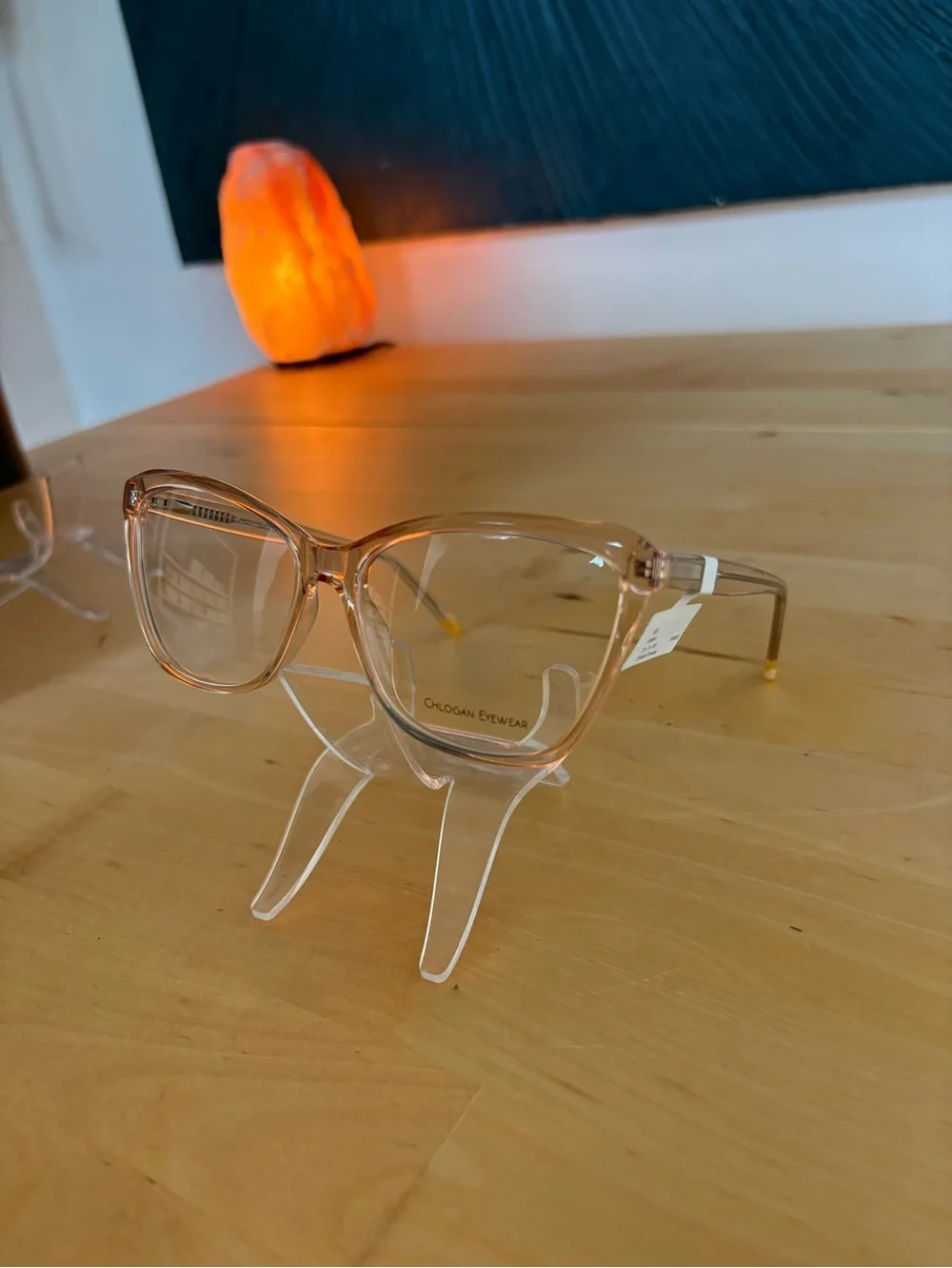 Chlogan Eyewear Oval Cat Eye Orange Peach 9124 55-15-145 NWT